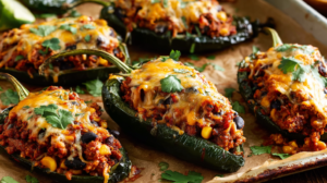 Stuffed poblano pepper