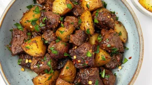 Garlic-Butter-Beef-Bites-with-Potatoes